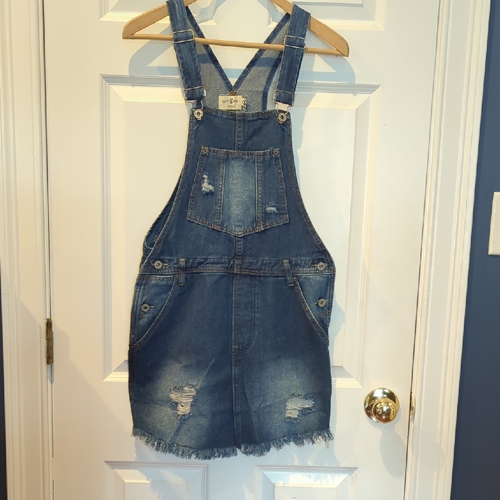 Umgee Blue Denim Overall Dress